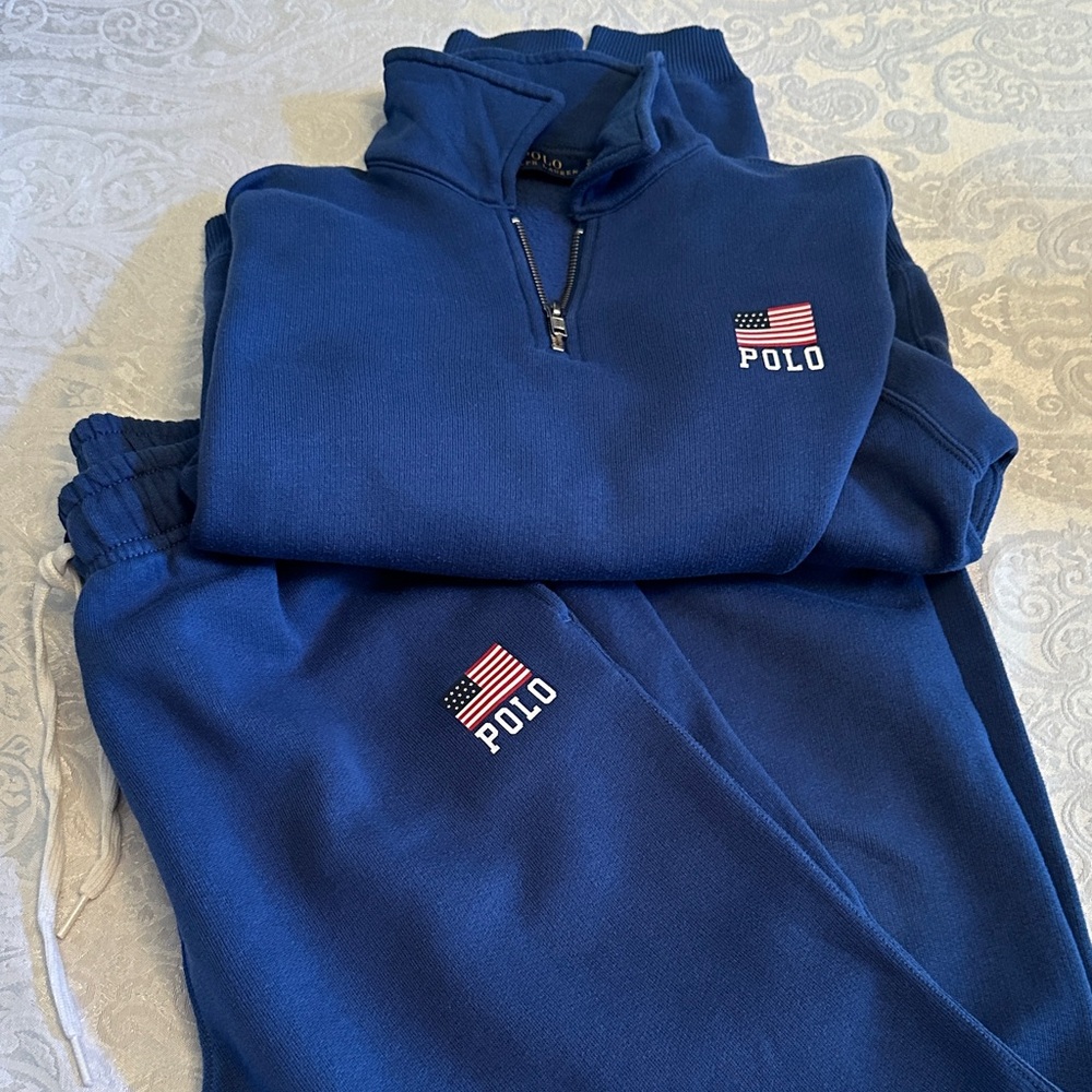 Polo by Ralph Lauren Blue Track Pants & top